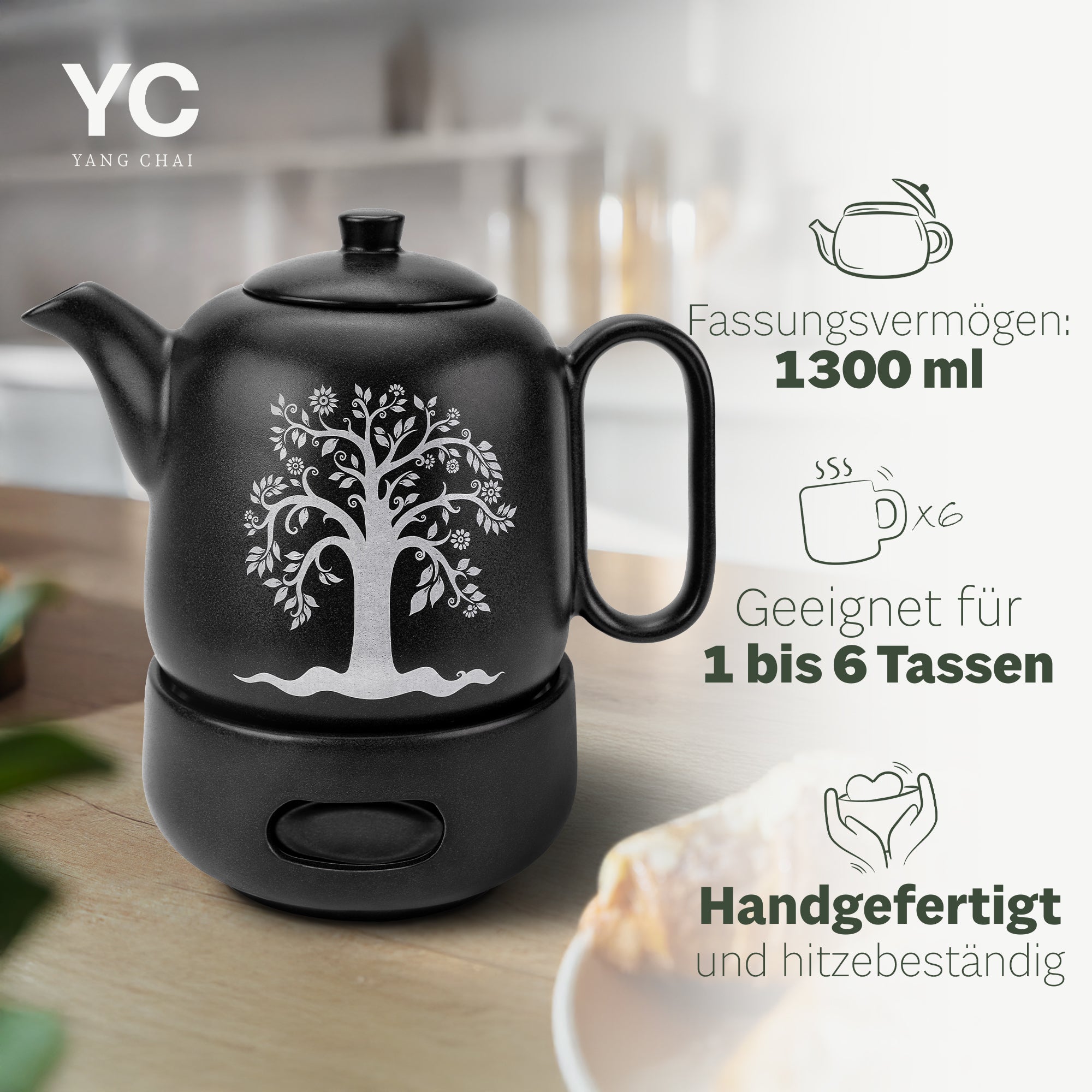 YC Yang Chai Teekanne mit Stövchen