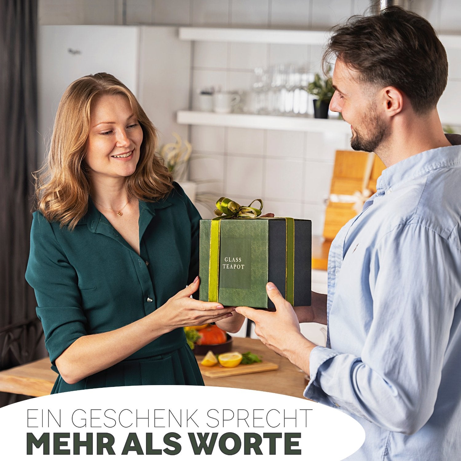YC Yang Chai Teekanne aus Glas mit Teesieb 850 ml - Teekanne aus mundgeblasenem Glas, klar