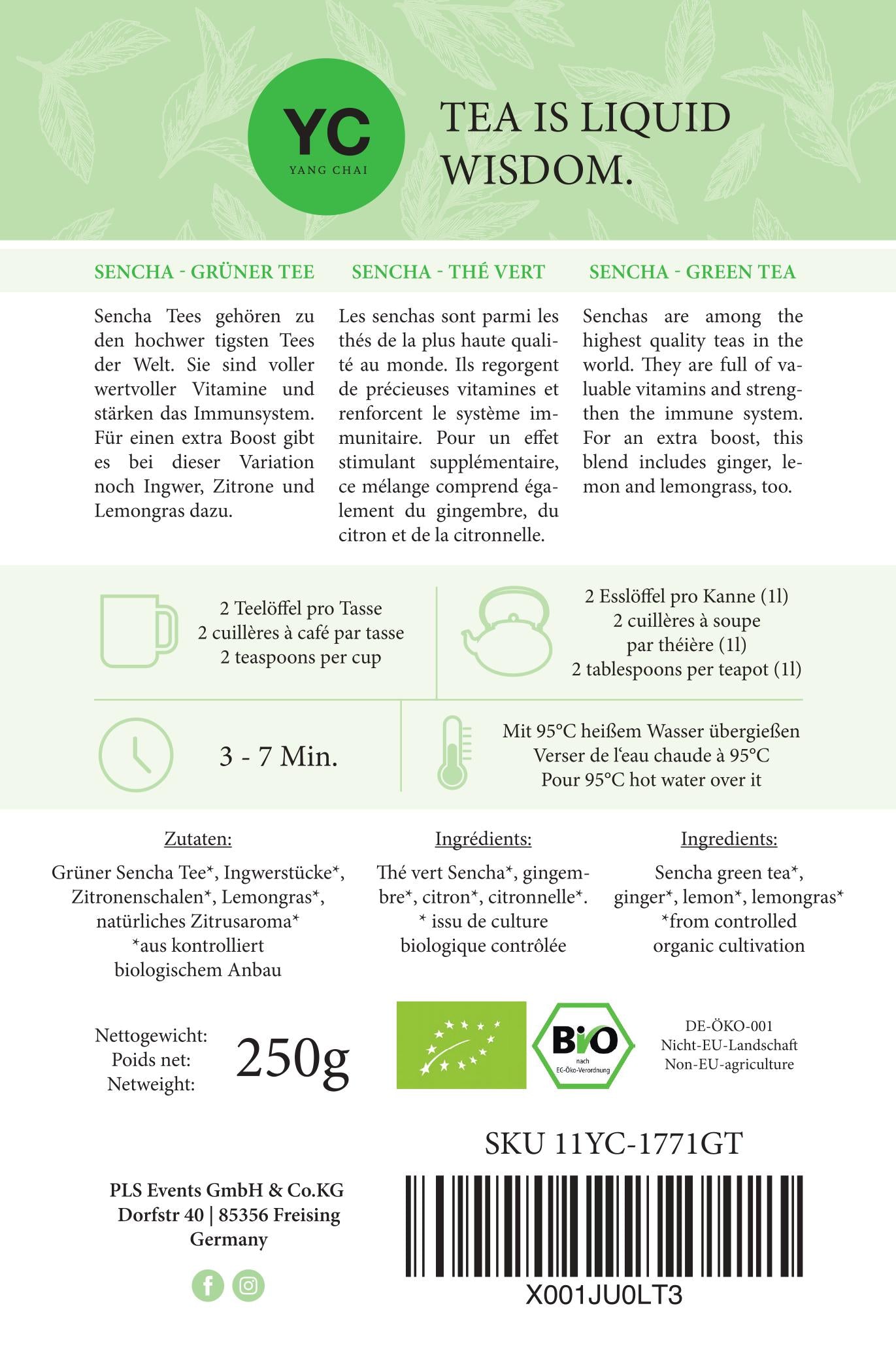 YC Yang Chai Sencha Grüner Tee BIO - Japanischer Grüntee "Sencha Dynasty" 250g