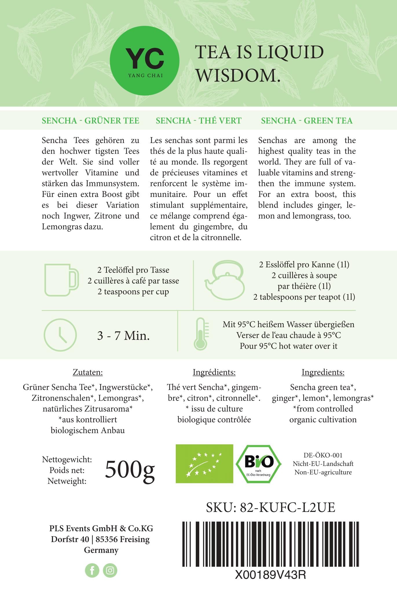 YC Yang Chai Sencha Grüner Tee BIO - Japanischer Grüntee "Sencha Dynasty" 250g