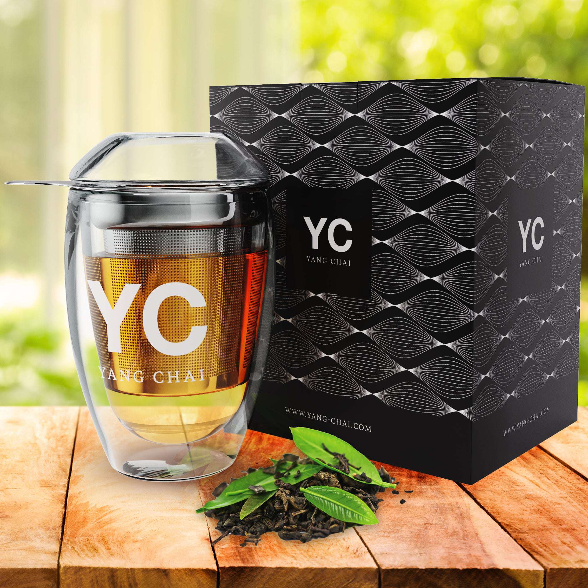 YC Yang Chai Teeglas Magus mit Sieb - Set