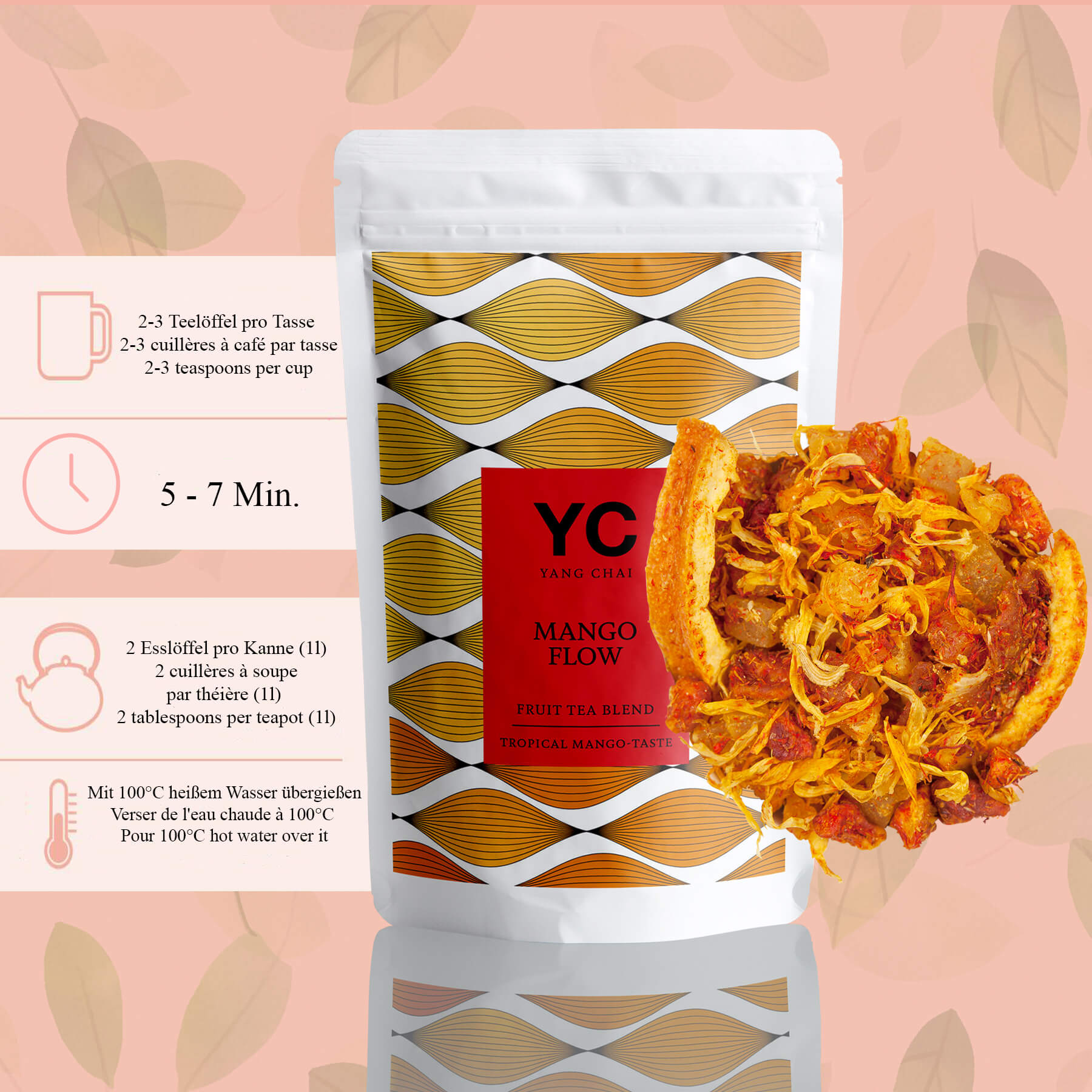 Früchtetee Lose mit Tropical Mango Geschmack Früchte Tee "Mango Flow" von Yang Chai