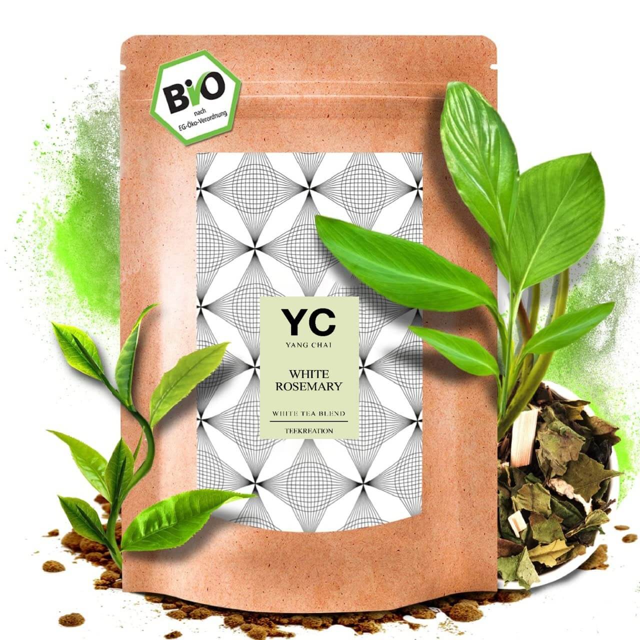 Pai Mu Tan Bio Weißer Tee - Bai Mu Dan Weisser Tee China - Lose Blätter Hochwertiger chinesischer Weisser Tee White Tea Chinese "White Rosemary" von Yang Chai
