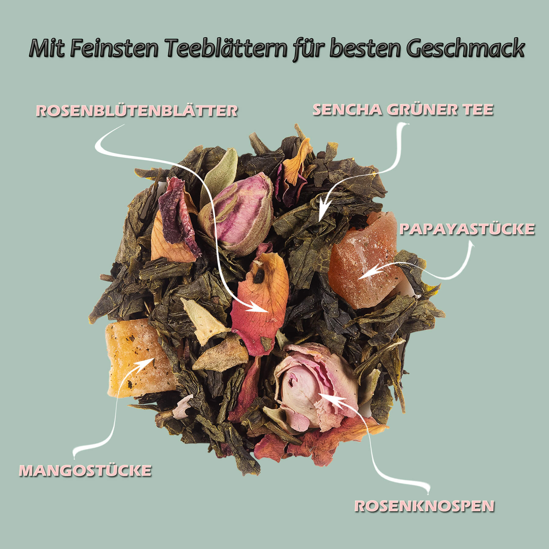 Sencha Grüner Tee Lose - Japanischer Sencha Grüntee mit Mango Maracuja Geschmack - Grüntee "Sencha Twist" von Yang Chai