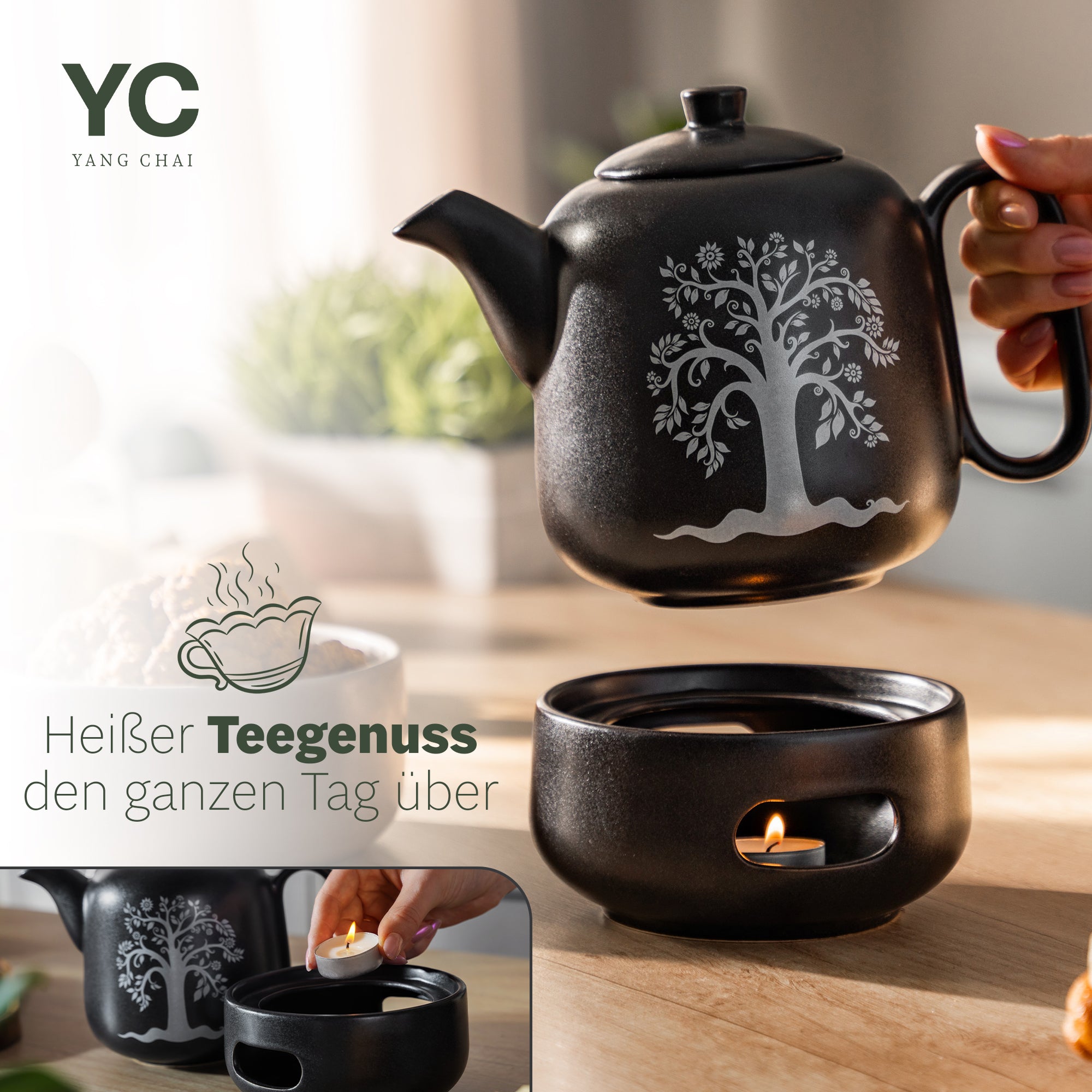 YC Yang Chai Teekanne mit Stövchen