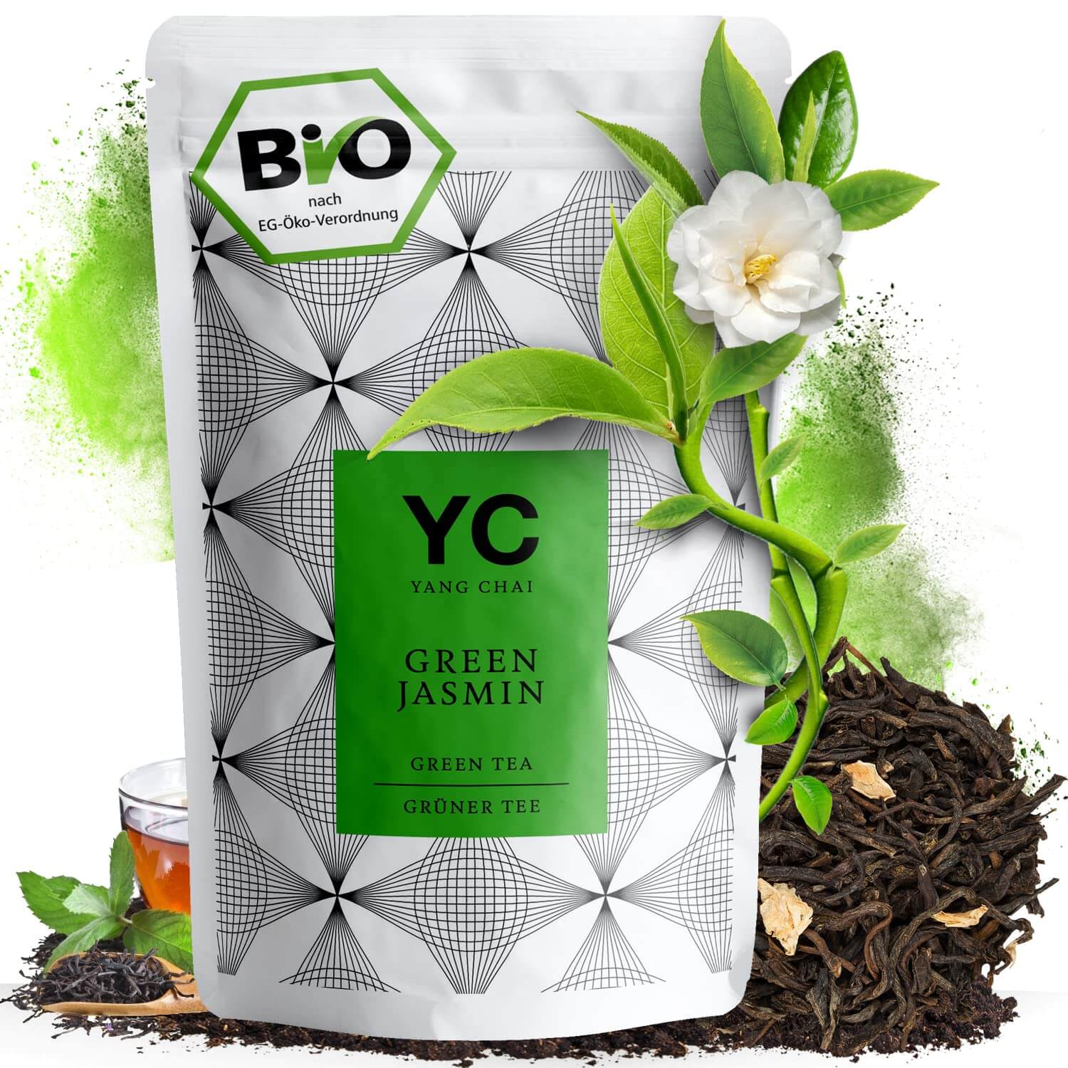 BIO Jasmin Tee  - Grüner Tee China - Lose Blätter Chinesische Jasmintee - Yasmin Tee Grün Jasmin Chinesischer Grüntee "Green Jasmin" von Yang Chai