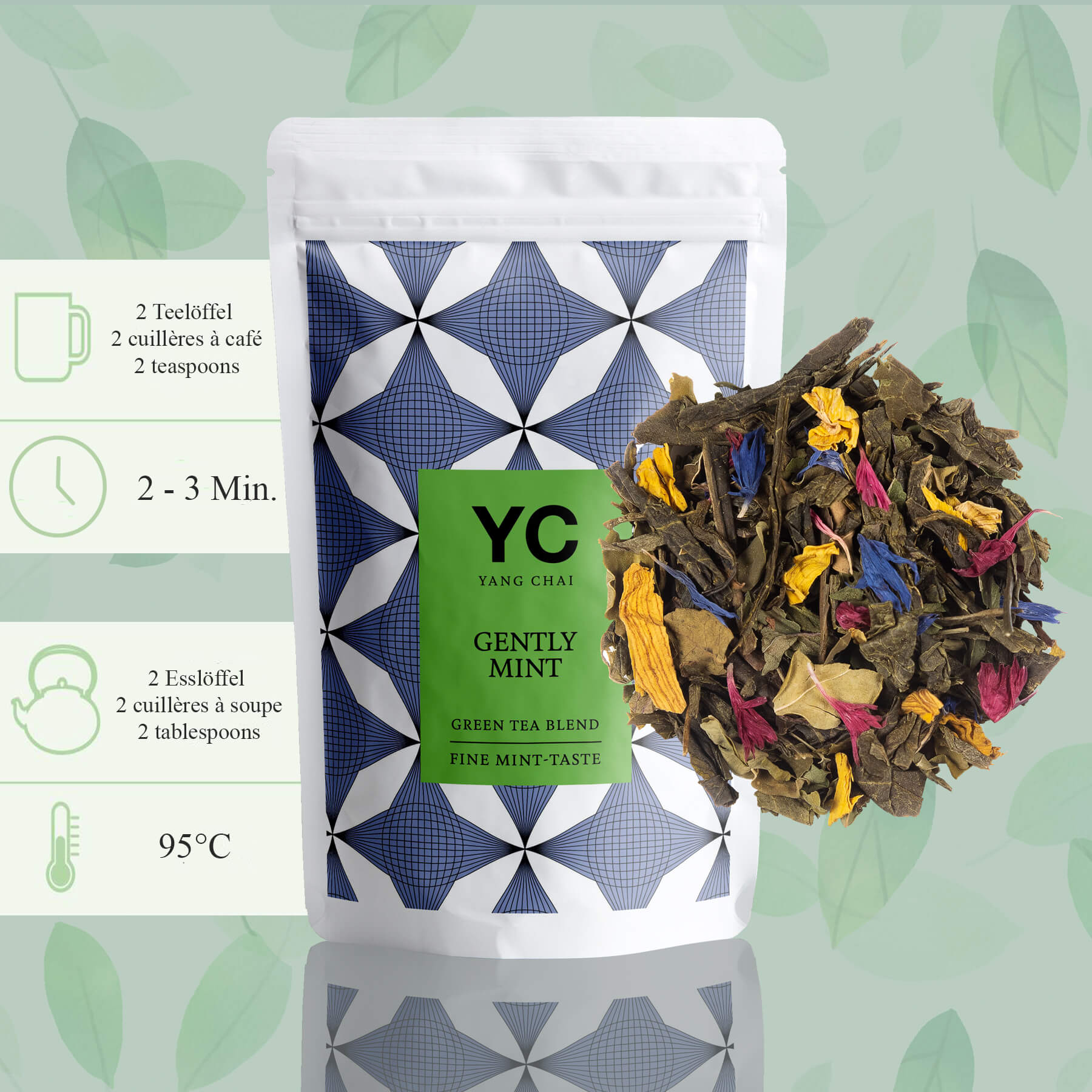 YC Yang Chai Grüner Tee mit Fine Mint Geschmack 