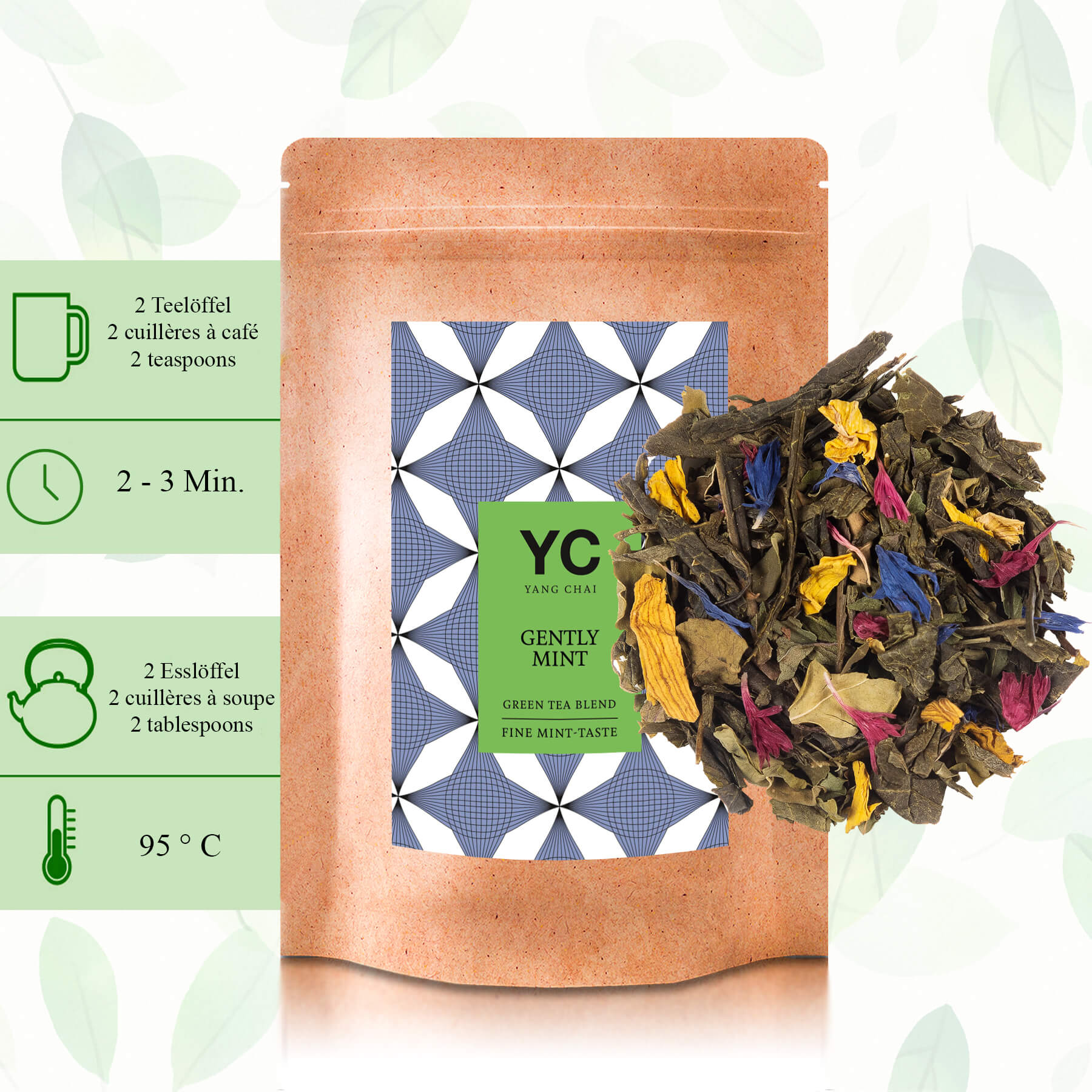 YC Yang Chai Grüner Tee mit Fine Mint Geschmack 